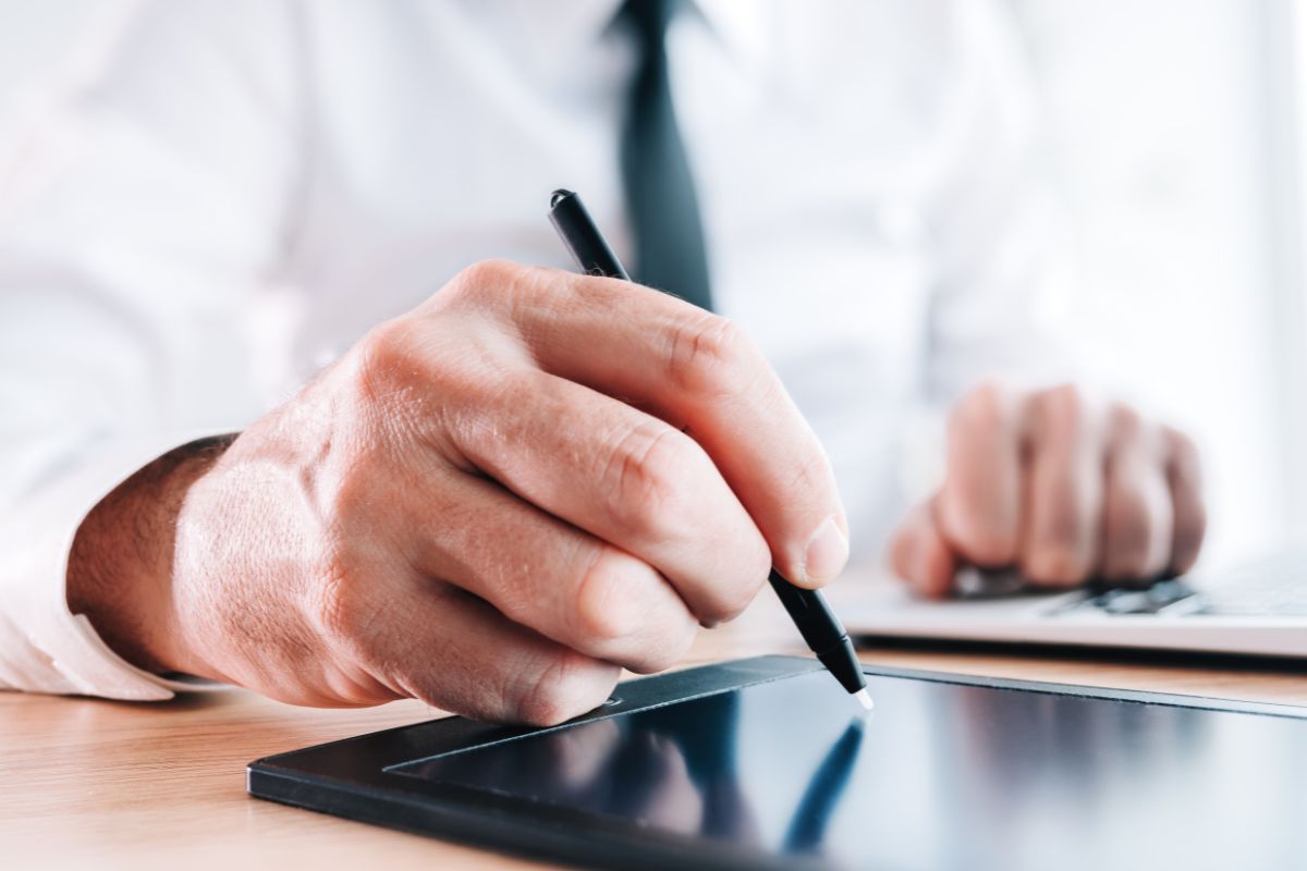 The professional uses esignature authentication.