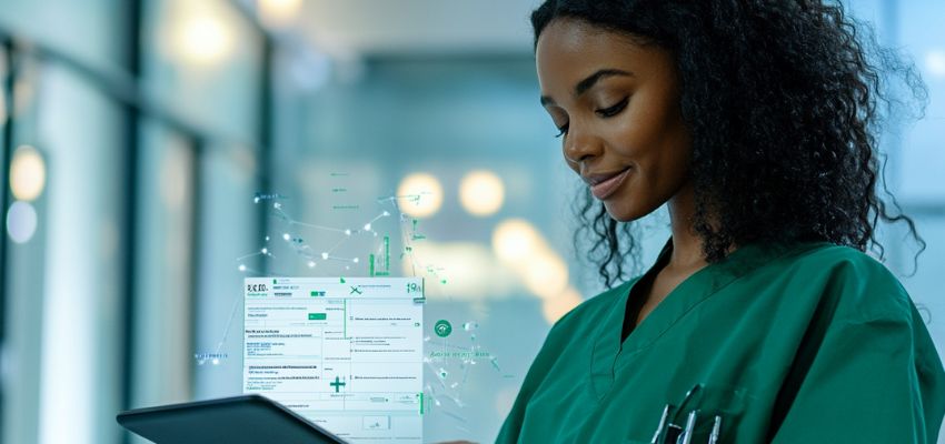 The Healthcare staff is happy while securing patients' information.