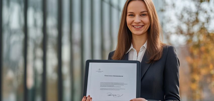 A businesswoman in Germany happily shared contracts she signed using an e-signature tool.