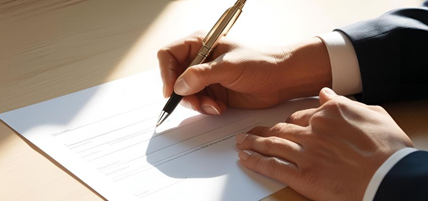 A businessman in Saudi Arabia signed a business contract.