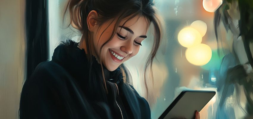 woman smiling after receiving documents to sign easily