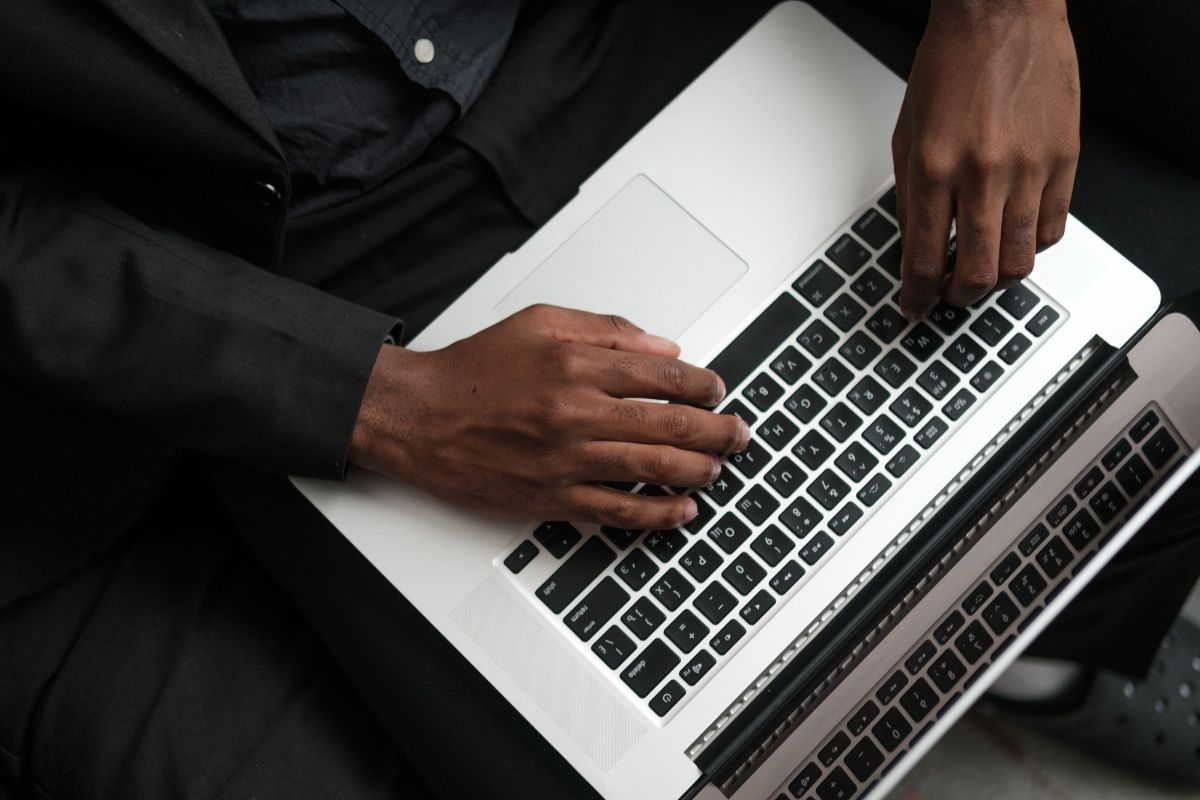 The employee protects company data using a secure signing process.