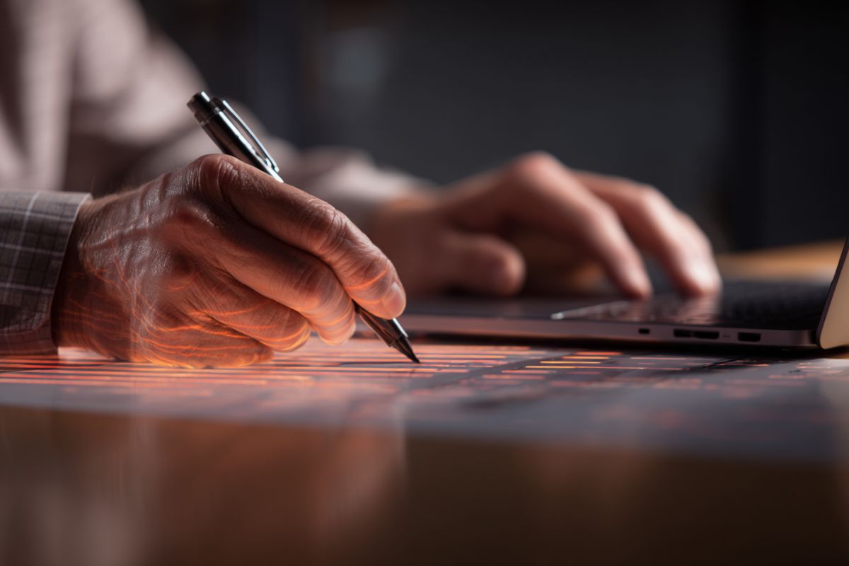 The man uses digital signing tools for his business.