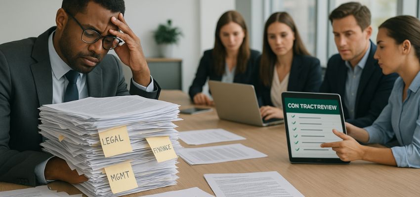 A team of employees reviews every contract they make.